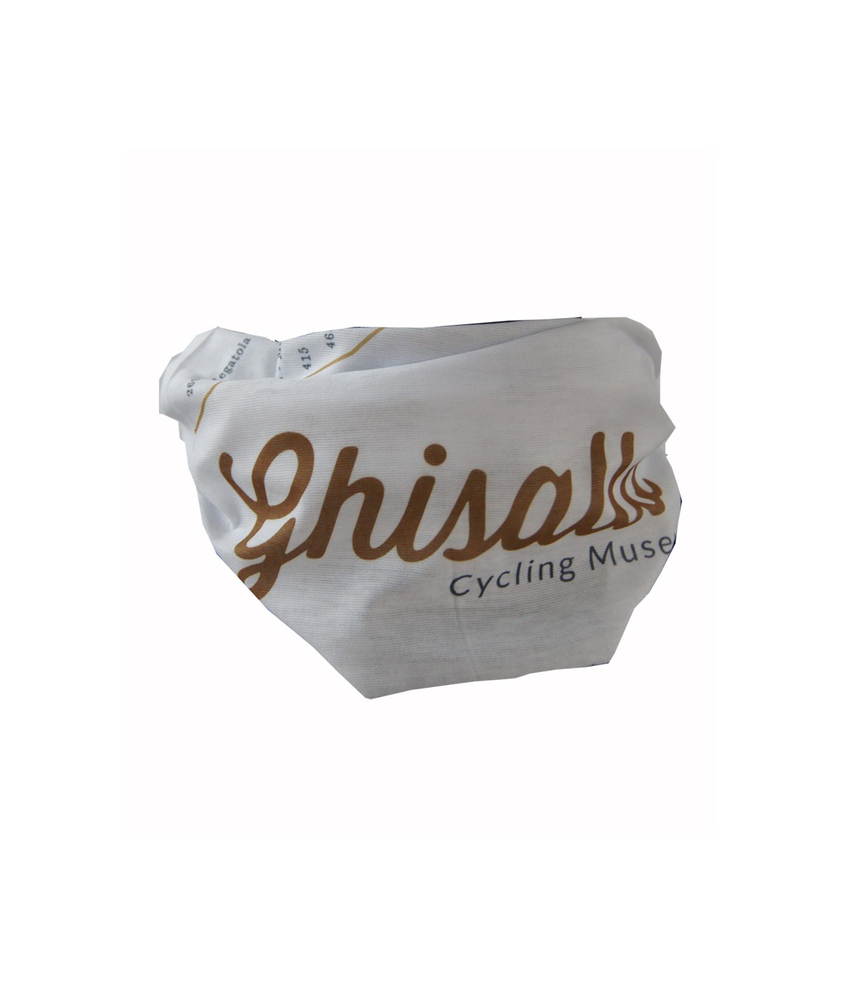GHISALLO Bandana bianca grafica altimetria